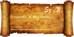 Szpevák Melinda névjegykártya
